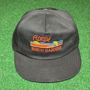 Busch Gardens Florida Vintage 80s 90s Snapback Black Cap Hat